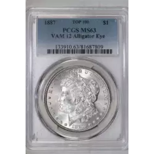 1887 $1 VAM 12 Alligator Eye