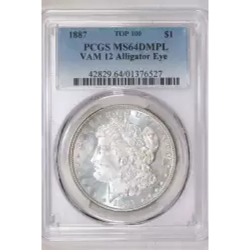 1887 $1 VAM 12 Alligator Eye, DMPL