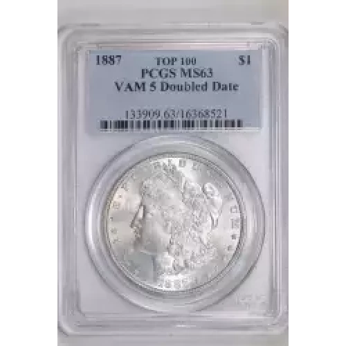 1887 $1 VAM 5 Doubled Date