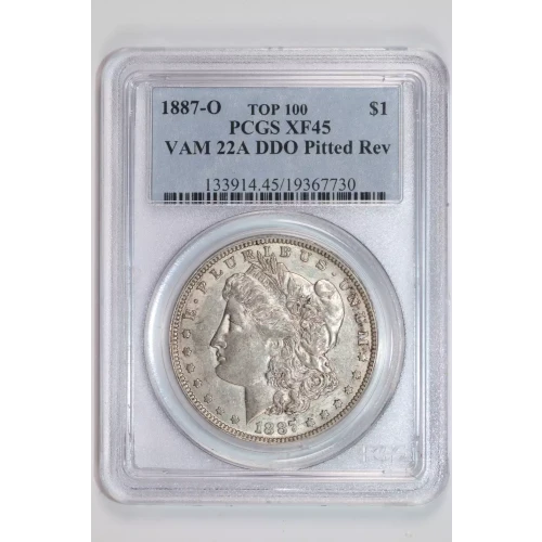 1887-O $1 VAM 22A DDO Pitted Rev TOP 100