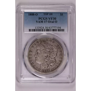 1888-O $1 VAM 17 Oval O