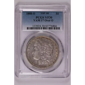 1888-O $1 VAM 17 Oval O
