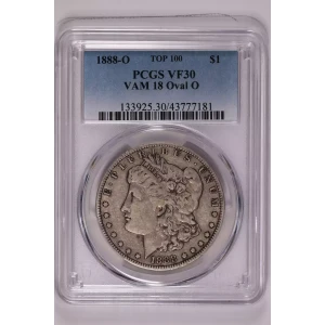 1888-O $1 VAM 18 Oval O