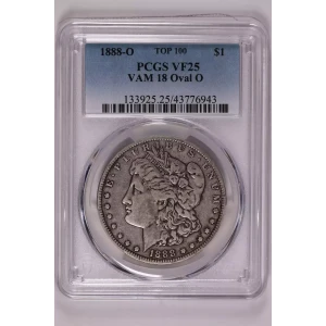 1888-O $1 VAM 18 Oval O