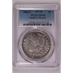 1888-O $1 VAM 21 Oval O