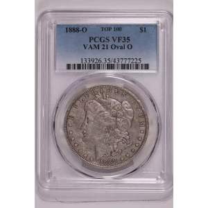 1888-O $1 VAM 21 Oval O