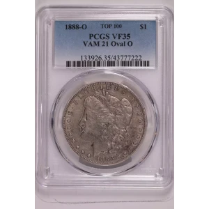 1888-O $1 VAM 21 Oval O