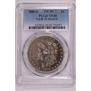 1888-O $1 VAM 21 Oval O