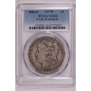 1888-O $1 VAM 21 Oval O