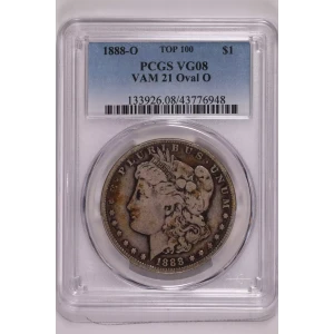 1888-O $1 VAM 21 Oval O