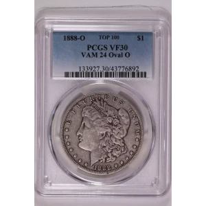 1888-O $1 VAM 24 Oval O