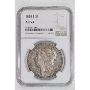 1888-S MORGAN DOLLAR NGC AU53
