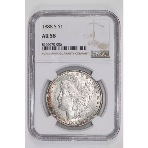 1888-S MORGAN DOLLAR NGC AU58 (2)