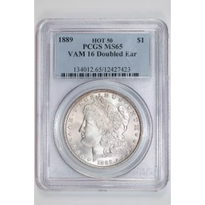 1889 $1 VAM 16 Doubled Ear HOT 50