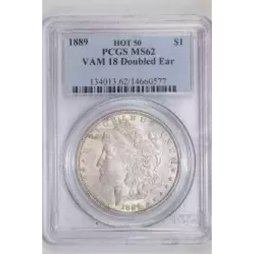 1889 $1 VAM 18 Doubled Ear