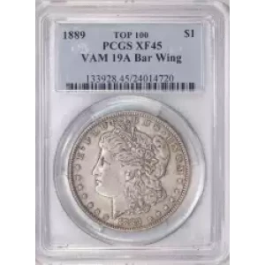 1889 $1 VAM 19A Bar Wing