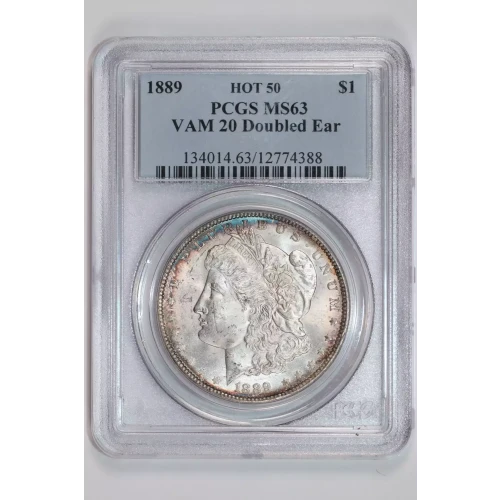 1889 $1 VAM 20 Doubled Ear HOT 50