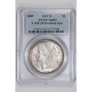 1889 $1 VAM 20 Doubled Ear HOT 50