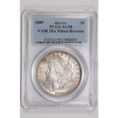 1889 $1 VAM 28A Pitted Reverse Hit List