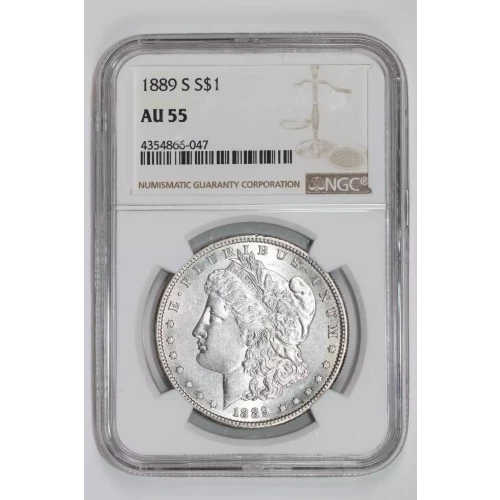 1889-S MORGAN DOLLAR NGC AU55