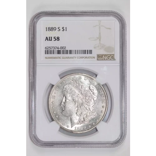 1889-S MORGAN DOLLAR NGC AU58 (2)