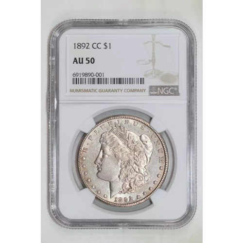 1892-CC MORGAN DOLLAR NGC AU50