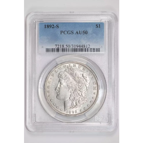 1892-S MORGAN DOLLAR PCGS AU50 (2)