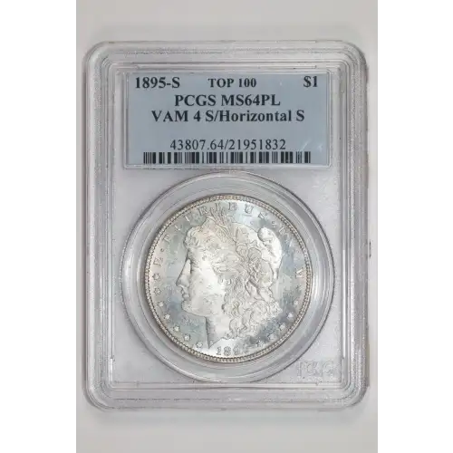 1895-S $1 VAM 4 S/Horizontal S TOP 100, PL