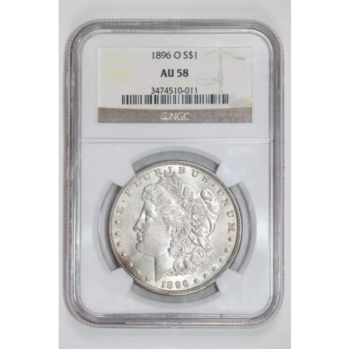 1896-O MORGAN DOLLAR NGC AU58