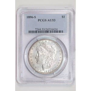 1896-S MORGAN DOLLAR PCGS AU53