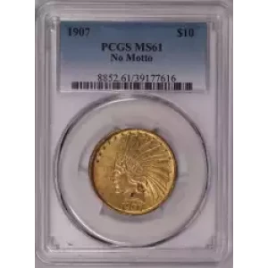 1907 $10 No Motto