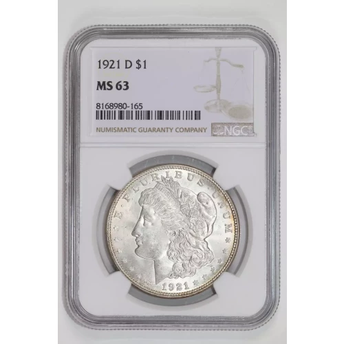 1921-D MORGAN DOLLAR NGC MS63