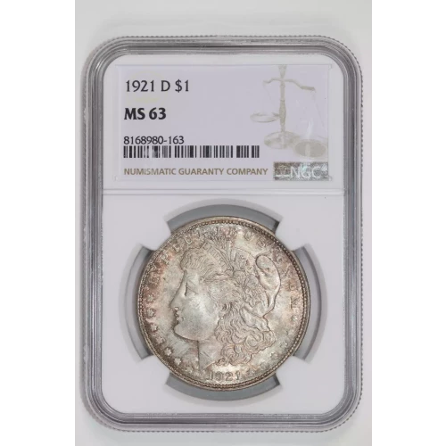 1921-D MORGAN DOLLAR NGC MS63