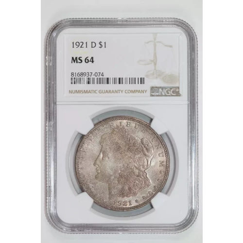 1921-D MORGAN DOLLAR NGC MS64