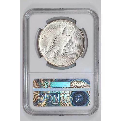 1921 HIGH RELIEF PEACE DOLLAR NGC MS62 KENNEDY COLLECTION (2)