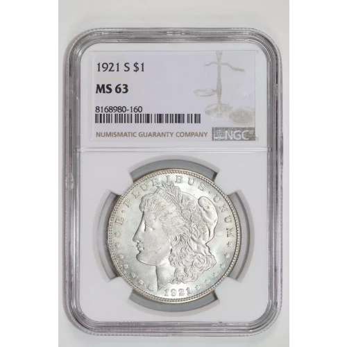 1921-S MORGAN DOLLAR NGC MS63