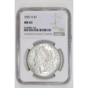 1921-S MORGAN DOLLAR NGC MS63