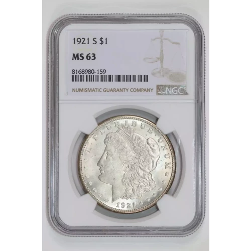 1921-S MORGAN DOLLAR NGC MS63