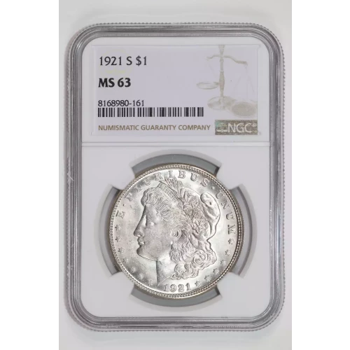 1921-S MORGAN DOLLAR NGC MS63