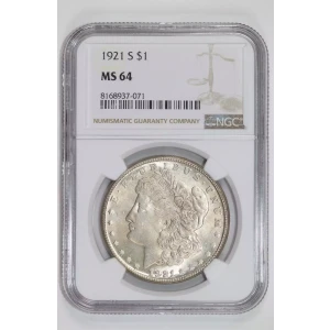 1921-S MORGAN DOLLAR NGC MS64