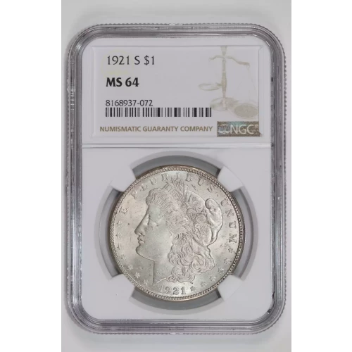 1921-S MORGAN DOLLAR NGC MS64 (2)