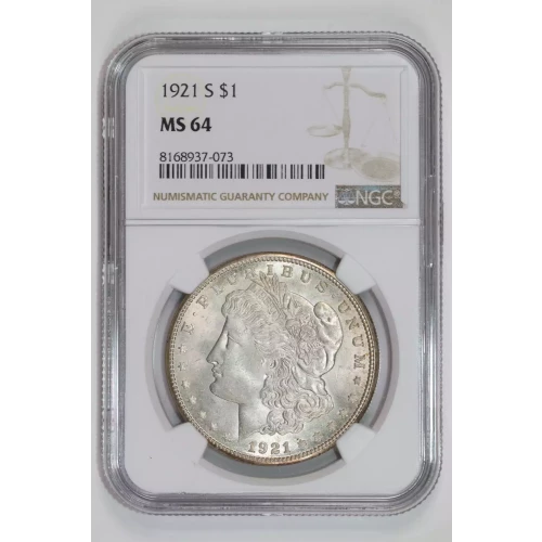 1921-S MORGAN DOLLAR NGC MS64