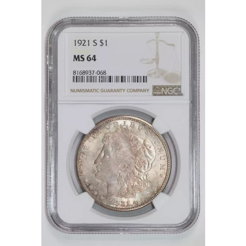 1921-S MORGAN DOLLAR NGC MS64 (2)