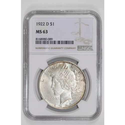 1922-D PEACE DOLLAR NGC MS63