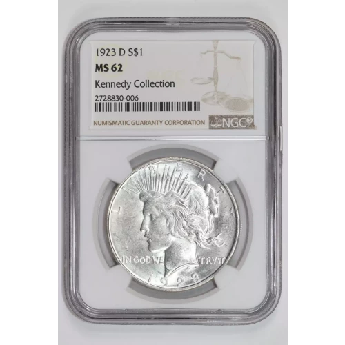 1923-D PEACE DOLLAR NGC MS62 KENNEDY COLLECTION