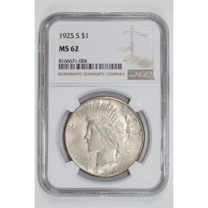 1925-S PEACE DOLLAR NGC MS62 (2)
