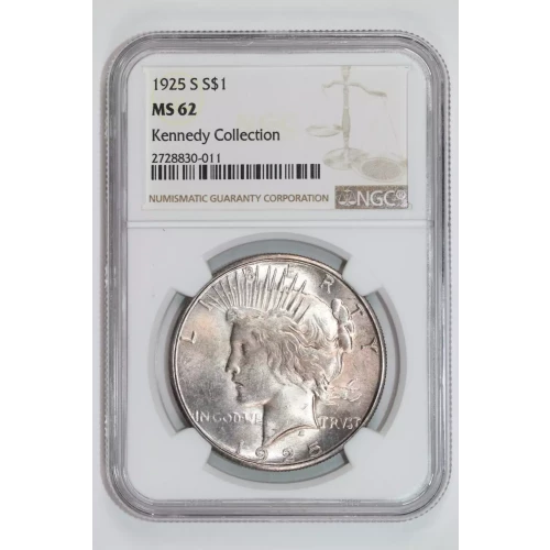 1925-S PEACE DOLLAR NGC MS62 KENNEDY COLLECTION