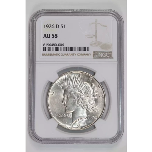 1926-D PEACE DOLLAR NGC AU58