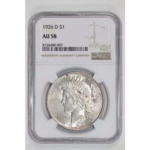 1926-D PEACE DOLLAR NGC AU58