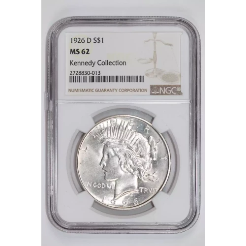 1926-D PEACE DOLLAR NGC MS62 KENNEDY COLLECTION (2)